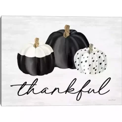 Sale Black & White Pumpkins Thankful Canvas Art Print Fall