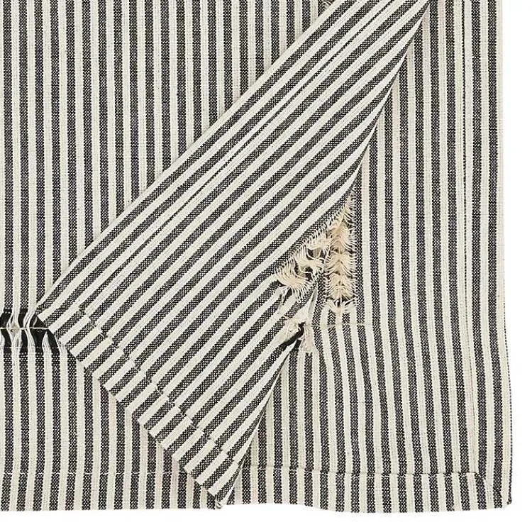 Kirklands Home Table Linens|Black & White Striped Table Runner, 90 in.
