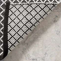 Kirklands Home Area Rugs|Black & White Trellis Indoor/Outdoor Rug, 4x6