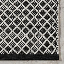 Kirklands Home Area Rugs|Black & White Trellis Indoor/Outdoor Rug, 5x8