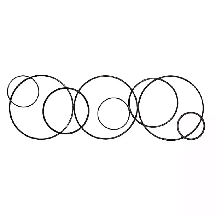Kirklands Home Wall Plaques|Abstract Circle Chain Wall Plaque Black