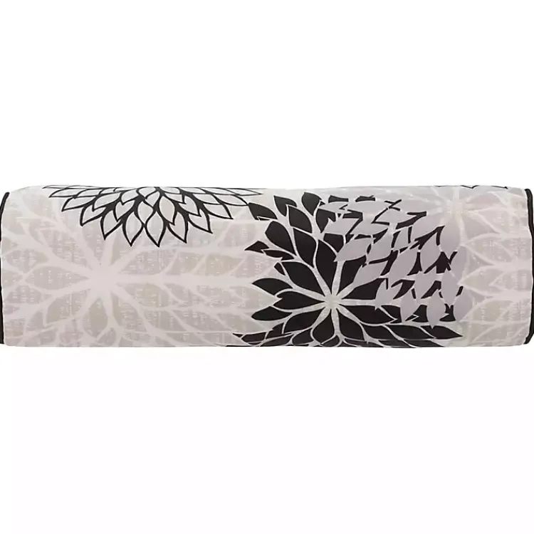 Kirklands Home Outdoor Cushions & Pillows|and Beige Floral Outdoor Bolster Pillow Black