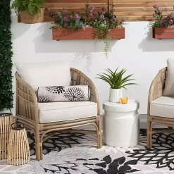 Kirklands Home Outdoor Cushions & Pillows|and Beige Floral Outdoor Bolster Pillow Black