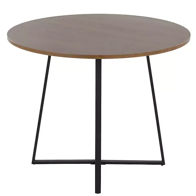 Kirklands Home Dining Tables|Black and Canary Cosmo Round Dining Table Brown