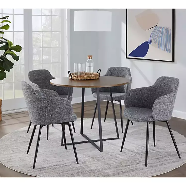 Kirklands Home Dining Tables|Black and Canary Cosmo Round Dining Table Brown