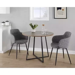 Kirklands Home Dining Tables|Black and Canary Cosmo Round Dining Table Brown
