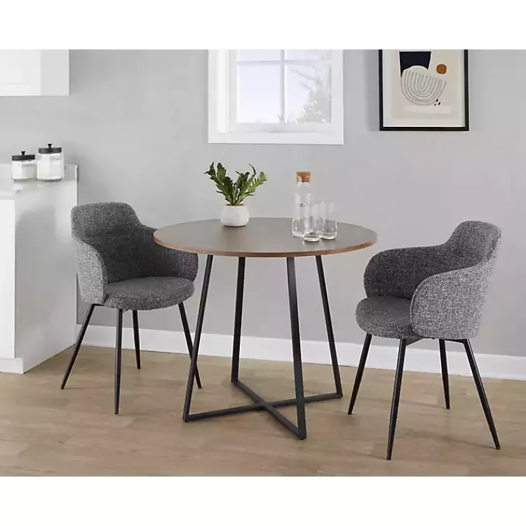 Kirklands Home Dining Tables|Black and Canary Cosmo Round Dining Table Brown