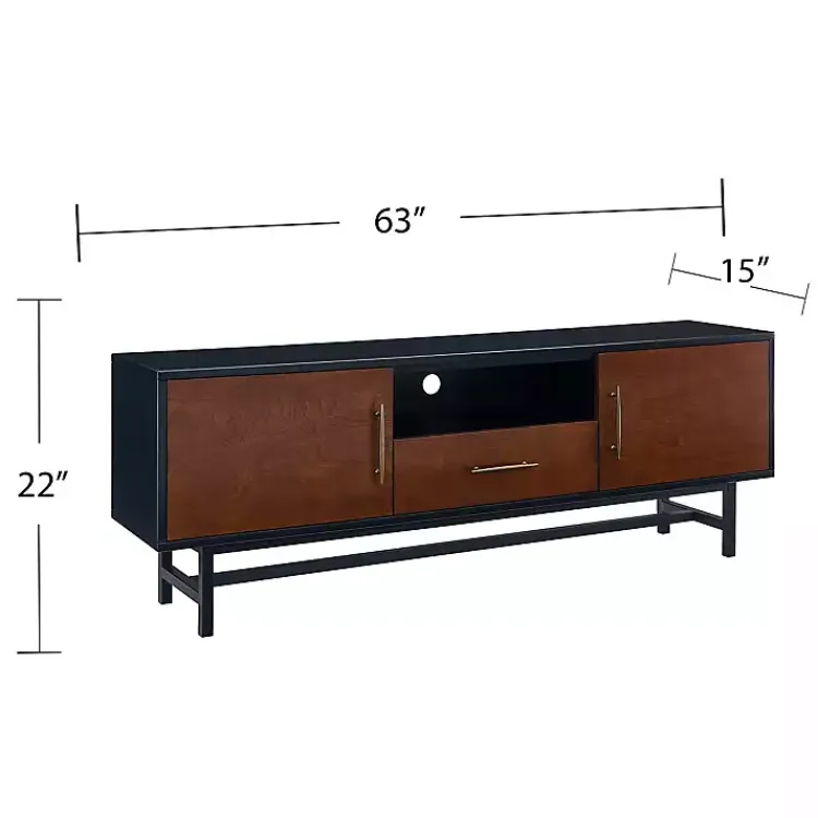 Kirklands Home Tv Stands & Media Consoles|Black and Wood 2-Door Media Cabinet Brown