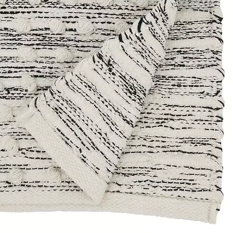 Kirklands Home Table Linens|and Cream Textured Diamonds Table Runner Black