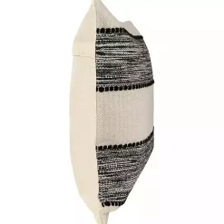 Kirklands Home Outdoor Cushions & Pillows|Black and Cream Textured Indoor/Outdoor Pillow