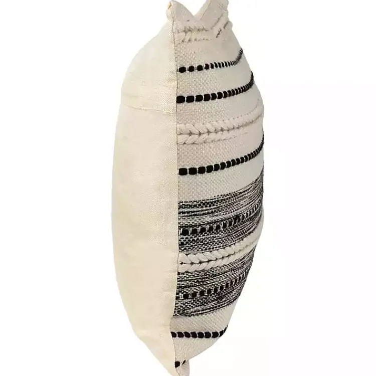 Kirklands Home Outdoor Cushions & Pillows|Black and Cream Twisted Indoor/Outdoor Pillow