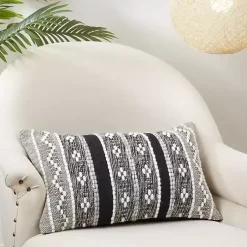 Sale and Cream Woven Pattern Lumbar Pillow Pillows