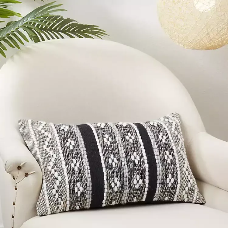Sale and Cream Woven Pattern Lumbar Pillow Pillows