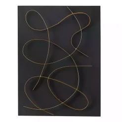Kirklands Home Wall Plaques|Black and Gold Abstract Wall Plaque