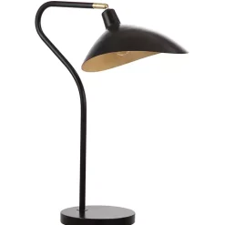 Kirklands Home Table Lamps|Black and Gold Curved Neck Giselle Task Lamp