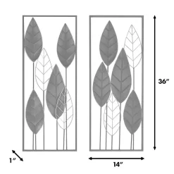 Kirklands Home Wall Plaques|Black and Gold Metal Leaves Wall Plaque