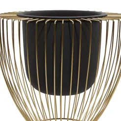 Kirklands Home Planters|Black and Gold Open Frame Planters, Set of 2