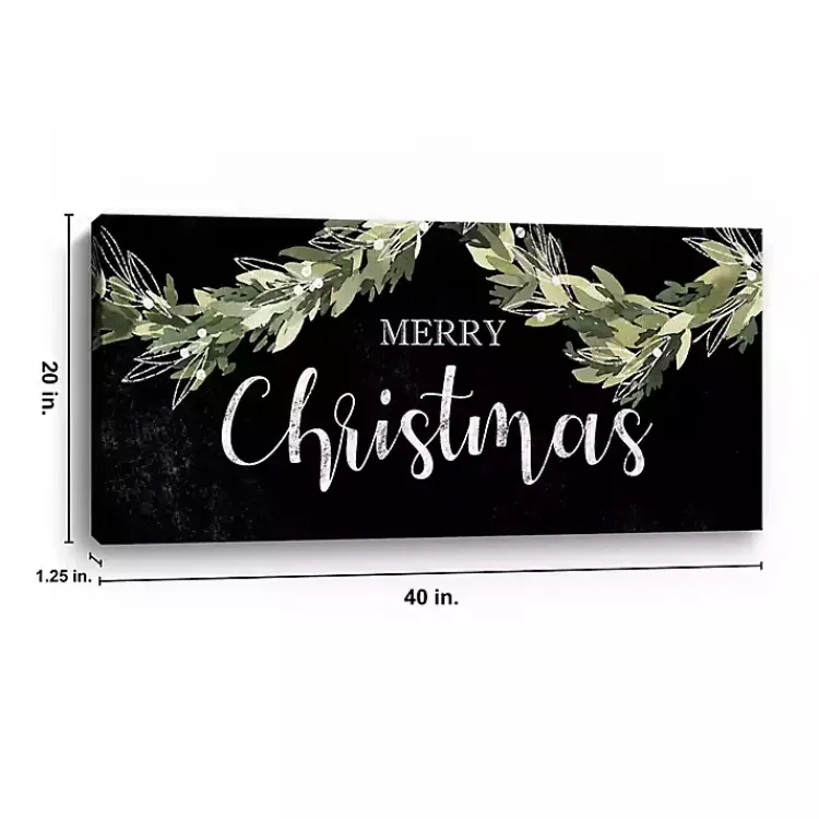 Online Black and Green Merry Christmas Canvas Art Print Christmas Art & Wall Decor