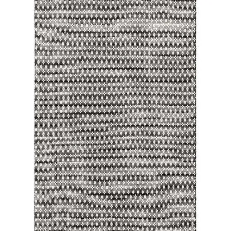 Kirklands Home Area Rugs|Black and Ivory Dainty Diamond Area Rug, 5x8