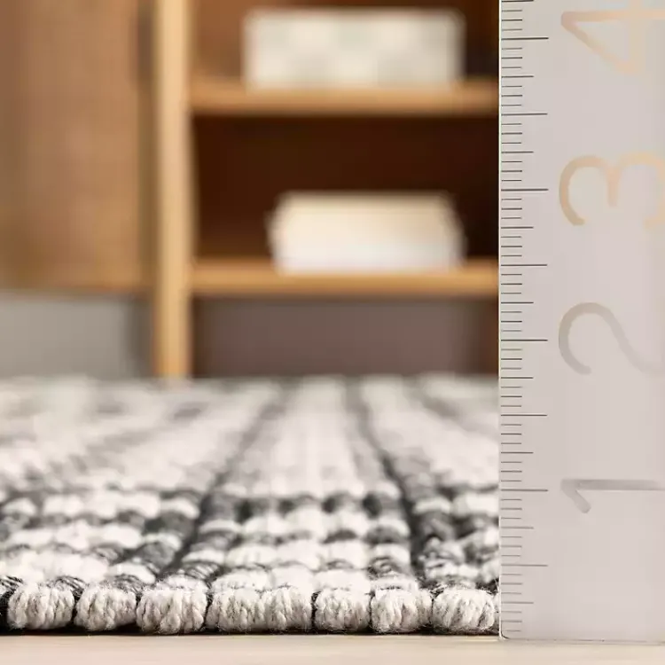 Kirklands Home Area Rugs|Black and Ivory Dainty Diamond Area Rug, 5x8