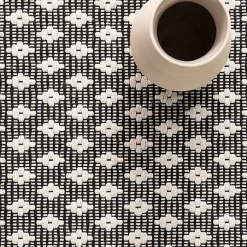 Kirklands Home Area Rugs|Black and Ivory Dainty Diamond Area Rug, 5x8