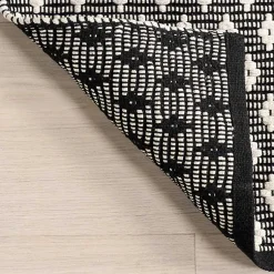 Kirklands Home Area Rugs|Black and Ivory Dainty Diamond Area Rug, 5x8