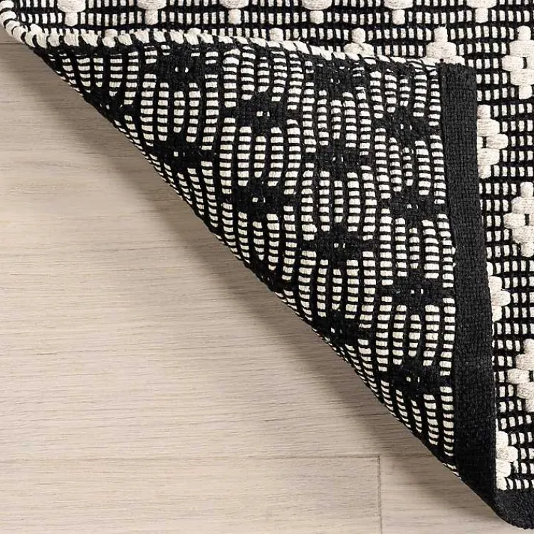 Kirklands Home Area Rugs|Black and Ivory Dainty Diamond Area Rug, 5x8