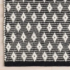 Kirklands Home Area Rugs|Black and Ivory Dainty Diamond Area Rug, 4x6