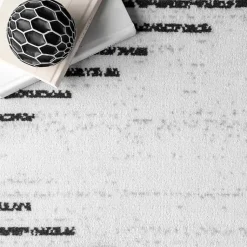 Kirklands Home Area Rugs|Black and Ivory Diamond Washable Runner