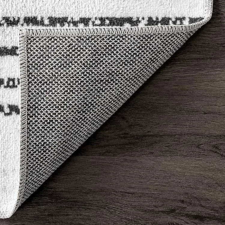 Kirklands Home Area Rugs|Black and Ivory Diamond Washable Runner