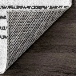 Kirklands Home Area Rugs|Black and Ivory Diamond Washable Area Rug, 3x5