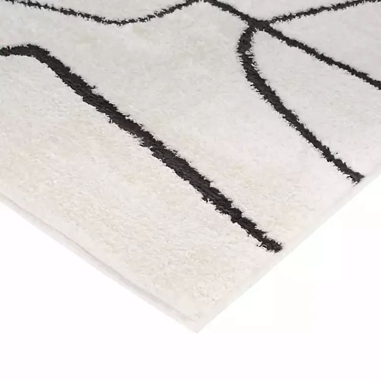 Kirklands Home Area Rugs|Black and Ivory Monotone Geo Area Rug, 5x7