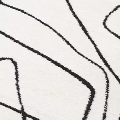 Kirklands Home Area Rugs|Black and Ivory Monotone Geo Area Rug, 5x7