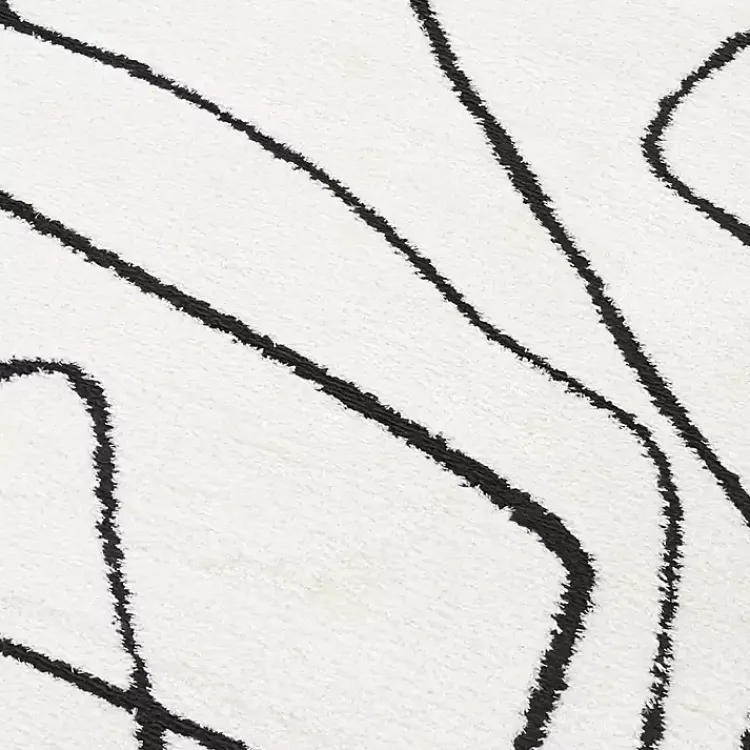 Kirklands Home Area Rugs|Black and Ivory Monotone Geo Area Rug, 5x7