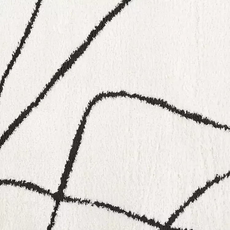 Kirklands Home Area Rugs|Black and Ivory Monotone Geo Area Rug, 5x7