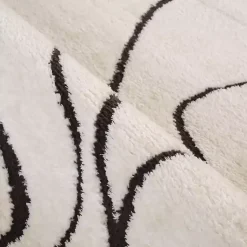 Kirklands Home Area Rugs|Black and Ivory Monotone Geo Area Rug, 5x7