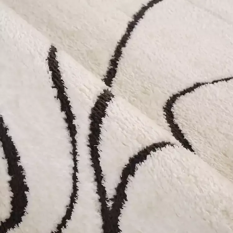 Kirklands Home Area Rugs|Black and Ivory Monotone Geo Area Rug, 5x7