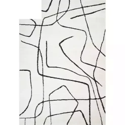 Kirklands Home Area Rugs|Black and Ivory Monotone Geo Area Rug, 8x10