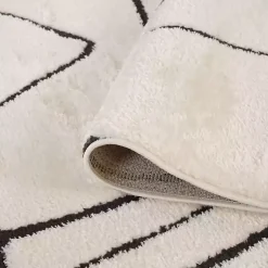 Kirklands Home Area Rugs|Black and Ivory Monotone Geo Area Rug, 8x10