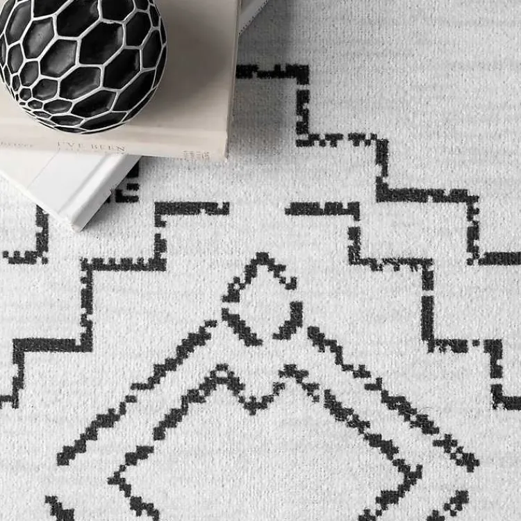 Kirklands Home Area Rugs|Black and Ivory Moroccan Washable Area Rug, 4x6