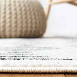 Kirklands Home Area Rugs|Black and Ivory Tulum Geometric Area Rug, 5x7