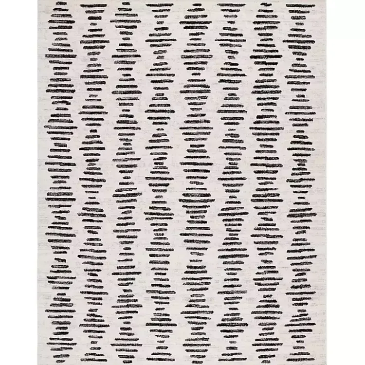 Kirklands Home Area Rugs|Black and Ivory Tulum Geometric Area Rug, 8x10