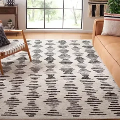 Kirklands Home Area Rugs|Black and Ivory Tulum Geometric Area Rug, 8x10