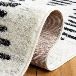 Kirklands Home Area Rugs|Black and Ivory Tulum Geometric Area Rug, 8x10