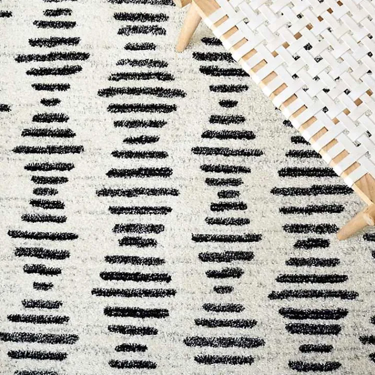 Kirklands Home Area Rugs|Black and Ivory Tulum Geometric Area Rug, 8x10