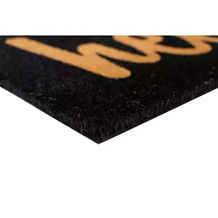 Kirklands Home Doormats|Black and Natural Coir Hello Doormat, 36x24 in.
