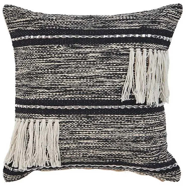 Sale Black and Natural Mingled Texture Pillow Pillows