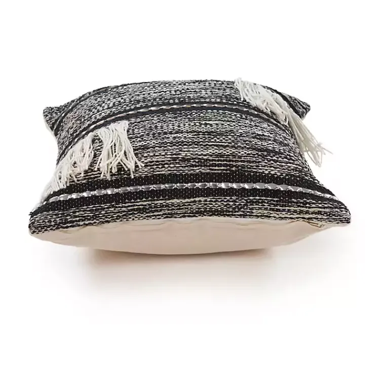 Sale Black and Natural Mingled Texture Pillow Pillows