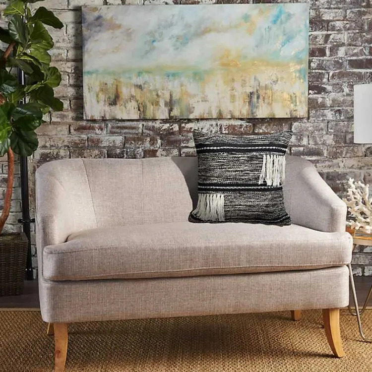 Sale Black and Natural Mingled Texture Pillow Pillows