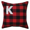 Outlet Black and Red Buffalo Plaid Monogram K Pillow Monogram Seasonal Decor